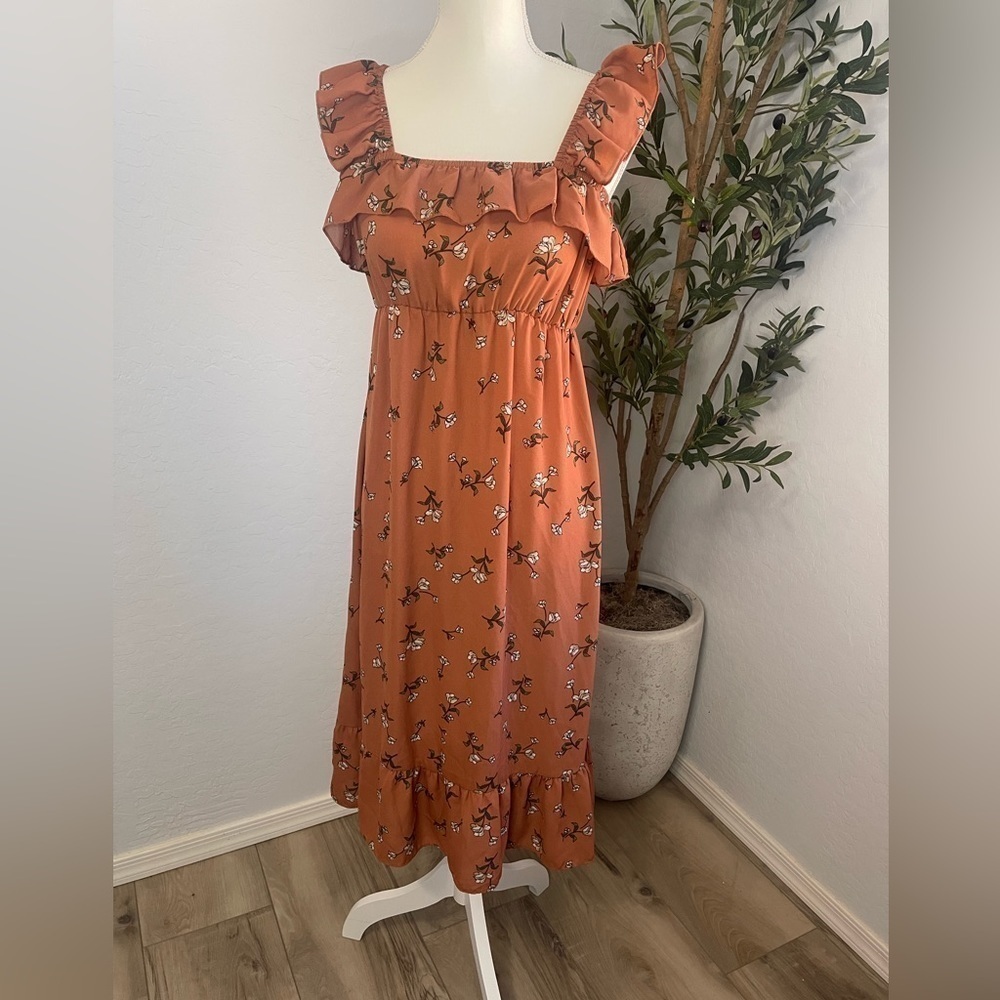 Women’s Rust Colored Floral Dress
